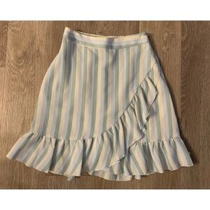 LC Lauren Conrad Juniors Size XS Pastel Green & Cream  Mini Wrap Lined Skirt